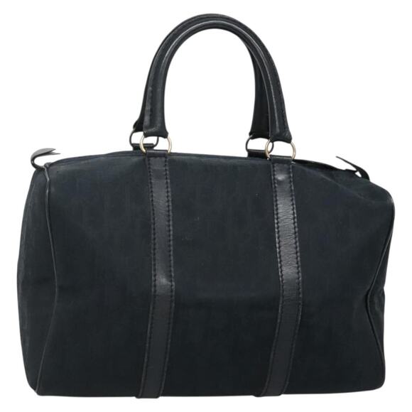 DIOR Trotter Canvas Hand Bag Navy Silver - Picture 1 of 12